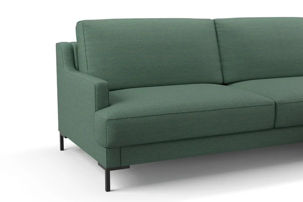 Photo of the fabric Elba Verdigris swatch by Mokum. Use for Upholstery, Accessory. Style of Plain, Texture