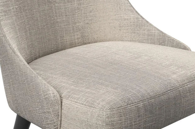 Photo of the fabric Maxime Zinc swatch by James Dunlop. Use for Upholstery, Accessory. Style of Stripe, Texture