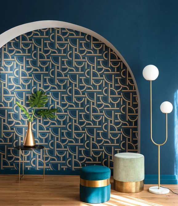 Photo of the fabric Impass Wallpaper 10212 10 20 in situ by James Dunlop. Use for Wall Covering. Style of Abstract