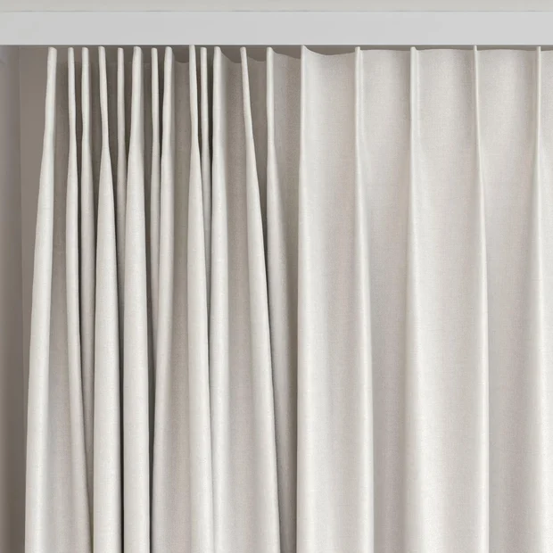 Photo of the fabric Eclipse Blackout Oyster swatch by James Dunlop. Use for Curtains. Style of Plain, Texture