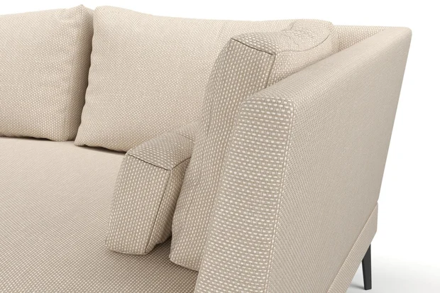 Photo of the fabric Souk Nougat swatch by Mokum. Use for Upholstery, Accessory. Style of Plain, Texture