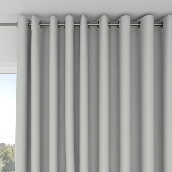 Photo of the fabric Satori Stonewash Silver Birch swatch by Mokum. Use for Curtains, Upholstery Light Duty, Accessory, Top of Bed. Style of Plain, Texture
