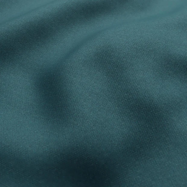 Photo of the fabric Como Teal swatch by Mokum. Use for Upholstery, Accessory. Style of Plain, Texture