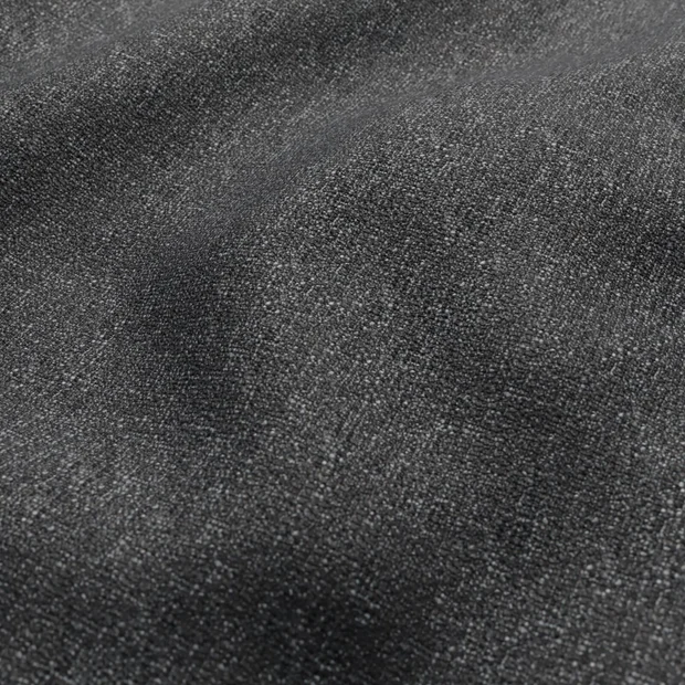 Photo of the fabric Bora Bora Charcoal swatch by Mokum FibreGuard. Use for Curtains, Upholstery, Accessory. Style of Plain, Texture