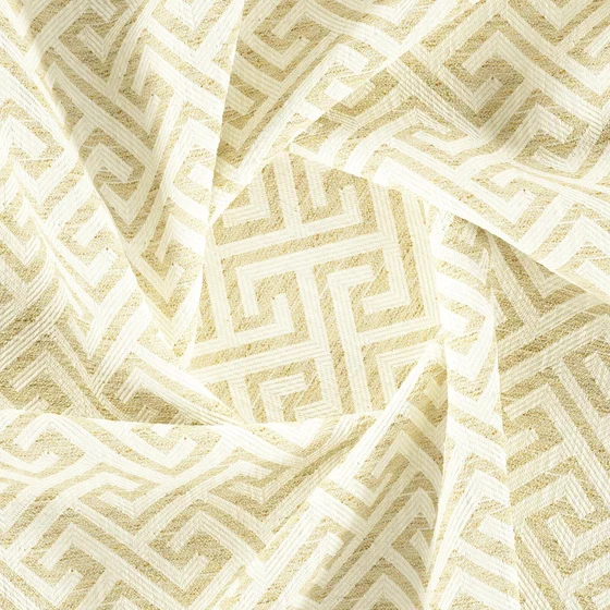 Photo of the fabric Epsilon Amber swatch by Zepel FibreGuard. Use for Upholstery, Accessory, Top of Bed. Style of Geometric, Jacquard