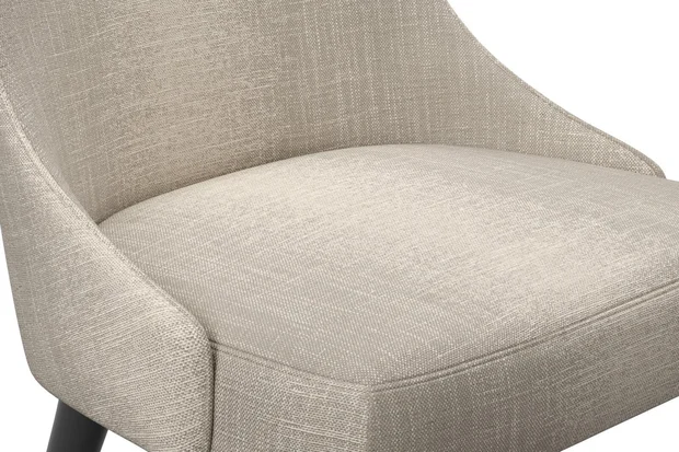 Photo of the fabric Maxime Truffle swatch by James Dunlop. Use for Upholstery, Accessory. Style of Stripe, Texture