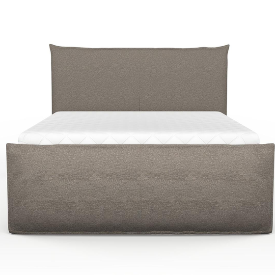 Photo of the fabric Grain Coffee swatch by Mokum. Use for Upholstery, Accessory, Top of Bed. Style of Plain, Texture