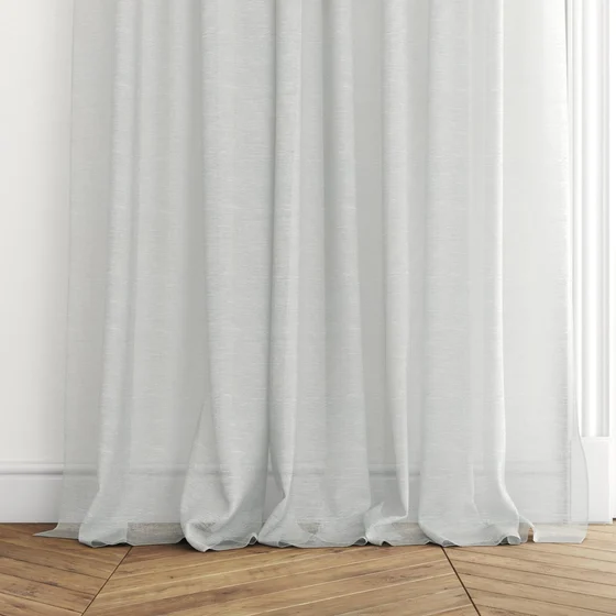 Photo of the fabric Enso Silver swatch by Mokum. Use for Sheer Curtains. Style of Plain, Sheer