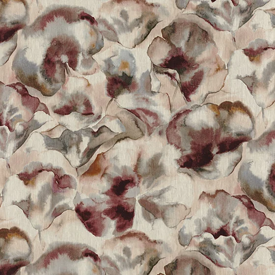 Photo of the fabric Melumbo 4317 0292 swatch by Casamance. Use for Curtains, Accessory. Style of Floral And Botannical, Print