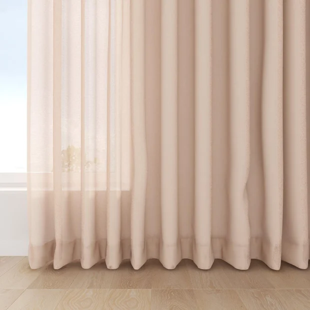 Photo of the fabric Gouache Nude swatch by Mokum. Use for Curtains, Accessory. Style of Plain, Taffeta