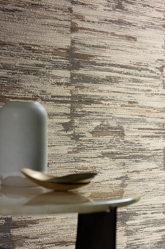 Photo of the fabric Alchemilla Wp 7096 7096 0330 in situ by Casamance. Use for Wall Covering. Style of Abstract
