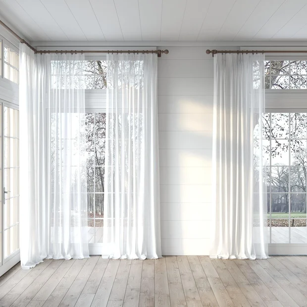 Photo of the fabric Refraction Natural swatch by James Dunlop. Use for Sheer Curtains. Style of Geometric, Sheer