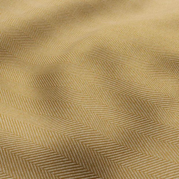 Photo of the fabric Trailblazer Sunflower swatch by James Dunlop FibreGuard. Use for Curtains, Upholstery, Accessory, Top of Bed. Style of Texture, Traditional