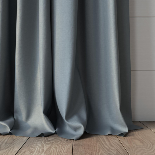 Photo of the fabric Satori Stonewash Copenhagen swatch by Mokum. Use for Curtains, Upholstery Light Duty, Accessory, Top of Bed. Style of Plain, Texture
