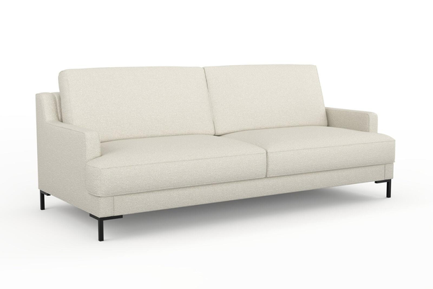 Photo of the fabric Grain Marshmallow swatch by Mokum. Use for Upholstery, Accessory, Top of Bed. Style of Plain, Texture