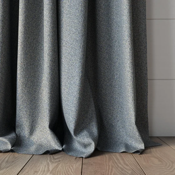 Photo of the fabric Bora Bora Glacier swatch by Mokum FibreGuard. Use for Curtains, Upholstery, Accessory. Style of Plain, Texture