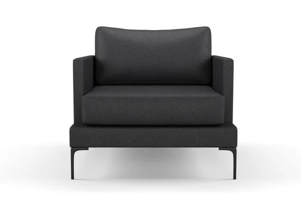 Photo of the fabric Prato Charcoal swatch by Mokum. Use for Upholstery, Accessory. Style of Plain, Texture