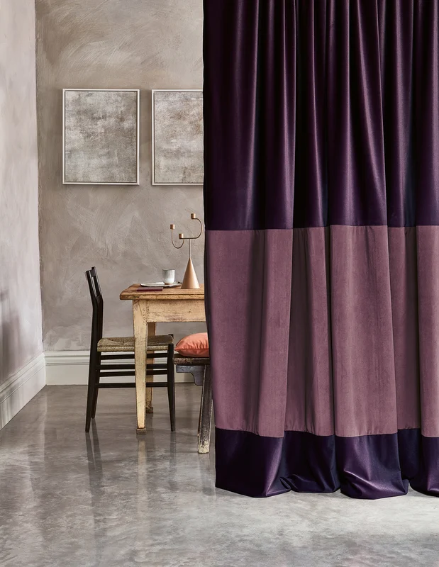 Photo of the fabric Pico V3432 27 in situ by Villa Nova. Use for Curtains, Upholstery, Accessory. Style of Plain, Velvet