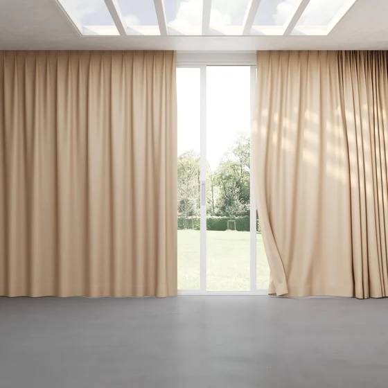 Photo of the fabric Satori Stonewash Nude swatch by Mokum. Use for Curtains, Upholstery Light Duty, Accessory, Top of Bed. Style of Plain, Texture