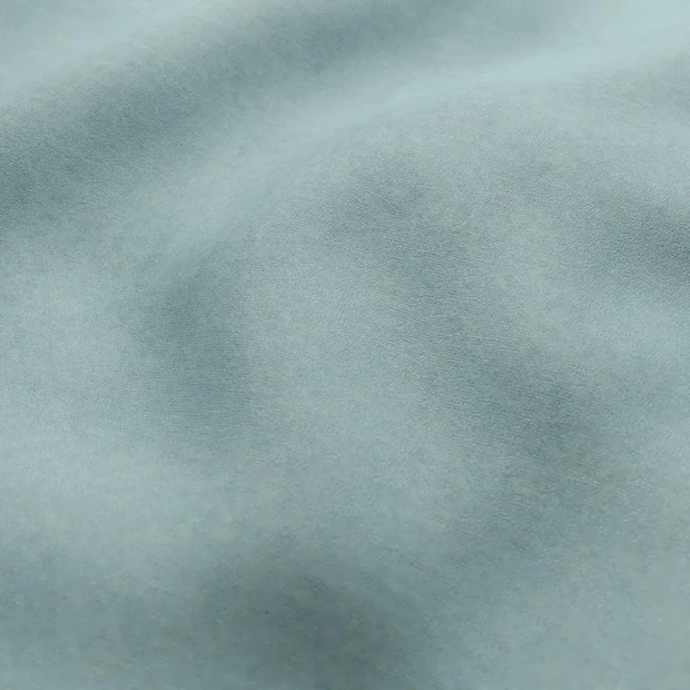Photo of the fabric Peak Duckegg swatch by Zepel FibreGuard. Use for Curtains, Upholstery, Accessory, Top of Bed. Style of Plain, Velvet