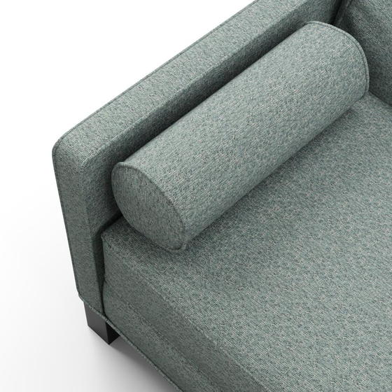 Photo of the fabric Omni Emerald swatch by James Dunlop FibreGuard. Use for Upholstery, Accessory, Top of Bed. Style of Plain, Texture