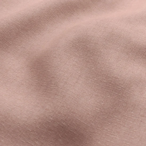 Photo of the fabric Tahiti Blush swatch by Mokum FibreGuard. Use for Curtains, Upholstery, Accessory, Top of Bed. Style of Chenille, Plain