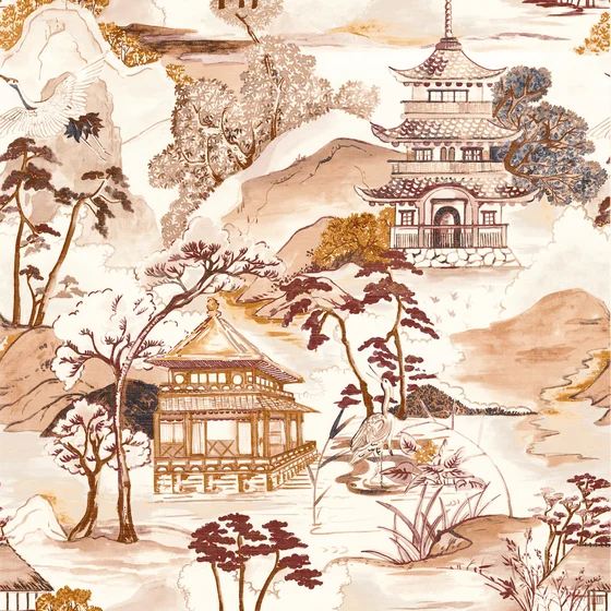 Photo of the fabric Nara Wp 7531 7531 0304 swatch by Casamance. Use for Wall Covering