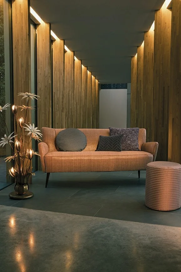 Photo of the fabric Lumen K5184 01 in situ by Kirkby Design. Use for Upholstery Light Duty, Accessory. Style of Texture