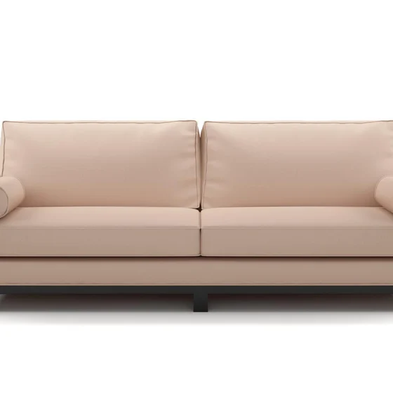 Photo of the fabric Noosa Coral swatch by James Dunlop. Use for Upholstery, Accessory. Style of Plain, Texture