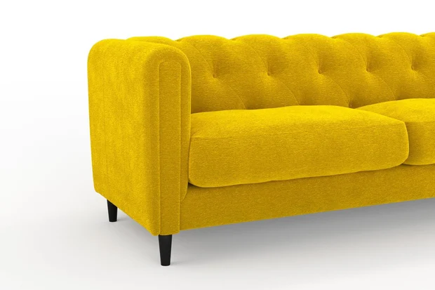 Photo of the fabric Snugly Dijon swatch by James Dunlop FibreGuard. Use for Upholstery, Accessory, Top of Bed. Style of Chenille, Plain