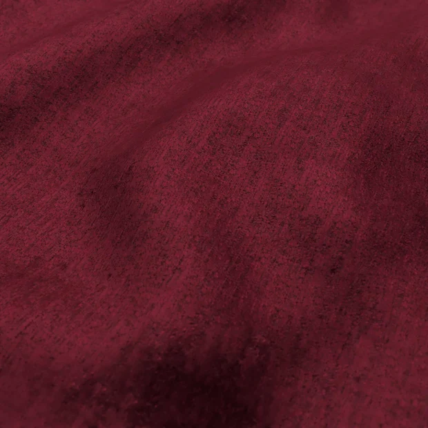 Photo of the fabric Brigadier Burgundy swatch by Zepel FibreGuard. Use for Curtains, Upholstery, Accessory, Top of Bed. Style of Chenille, Plain