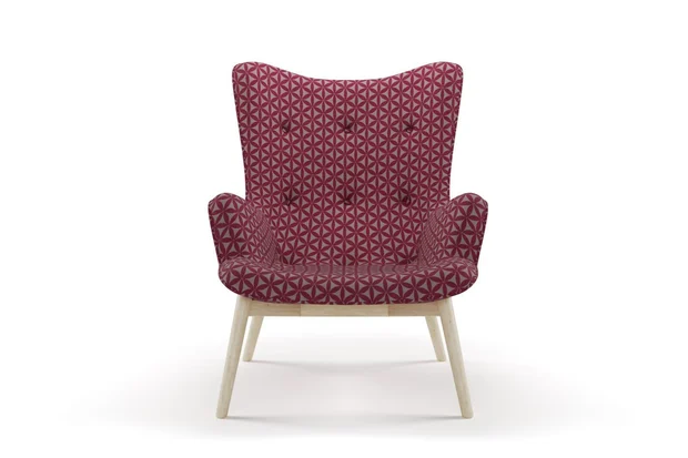 Photo of the fabric Tapa Fuchsia swatch by James Dunlop. Use for Upholstery, Accessory. Style of Geometric