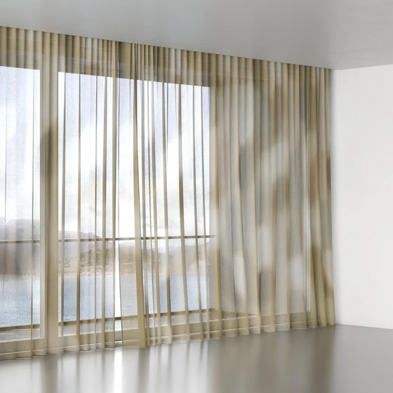 Photo of the fabric Ronde Mist swatch by Mokum. Use for Sheer Curtains. Style of Abstract, Sheer