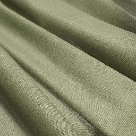 Photo of the fabric Kanso Stonewash Green Tea swatch by Mokum. Use for Sheer Curtains. Style of Plain, Sheer