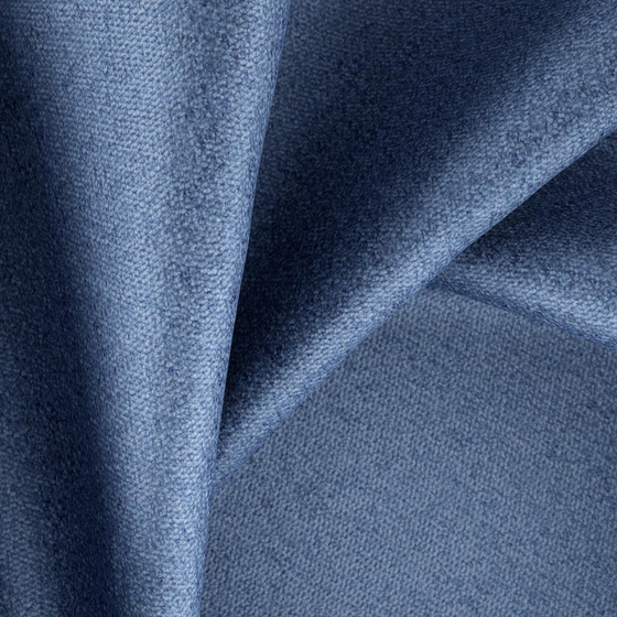 Photo of the fabric Iridium Denim swatch by Zepel. Use for Curtains, Upholstery, Accessory, Top of Bed. Style of Plain, Velvet