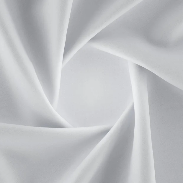 Photo of the fabric Kidglove Snow swatch by Zepel FibreGuard. Use for Curtains, Upholstery, Accessory, Top of Bed. Style of Plain, Taffeta