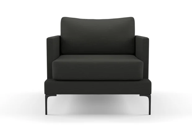 Photo of the fabric Ficus Soot swatch by Mokum. Use for Upholstery, Accessory. Style of Plain, Texture