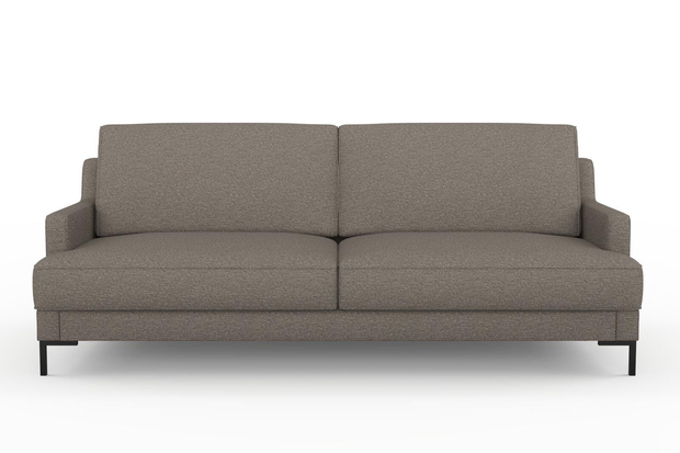 Photo of the fabric Grain Coffee swatch by Mokum. Use for Upholstery, Accessory, Top of Bed. Style of Plain, Texture