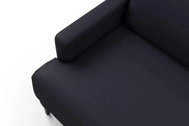 Photo of the fabric Como Ink swatch by Mokum. Use for Upholstery, Accessory. Style of Plain, Texture