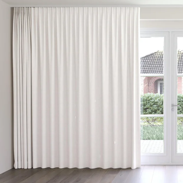 Photo of the fabric Envoy 2 Chino 320cm swatch by James Dunlop Essentials. Use for Curtains, Accessory, Top of Bed. Style of Plain, Texture