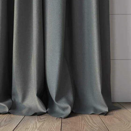 Photo of the fabric Infinite Celadon swatch by Mokum. Use for Curtains, Upholstery, Accessory, Top of Bed. Style of Plain, Texture