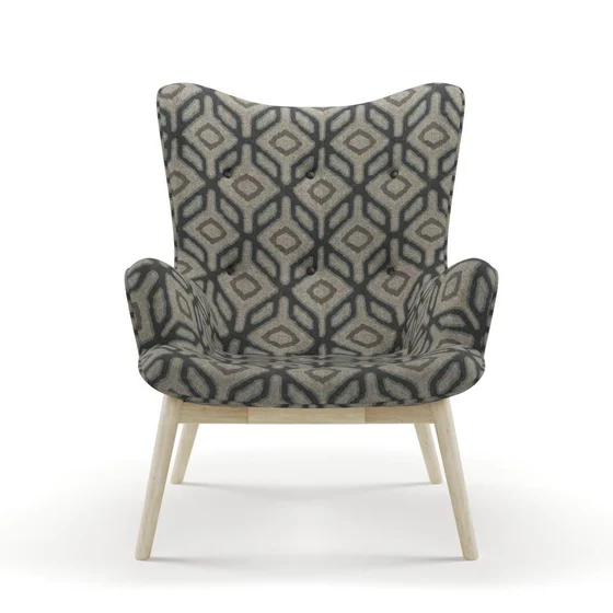 Photo of the fabric Enhance Ink swatch by James Dunlop. Use for Upholstery, Accessory. Style of Geometric, Print