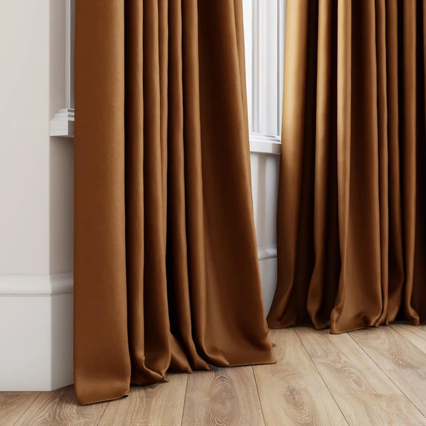 Photo of the fabric Kyoto Rust swatch by James Dunlop. Use for Curtains. Style of Plain, Texture