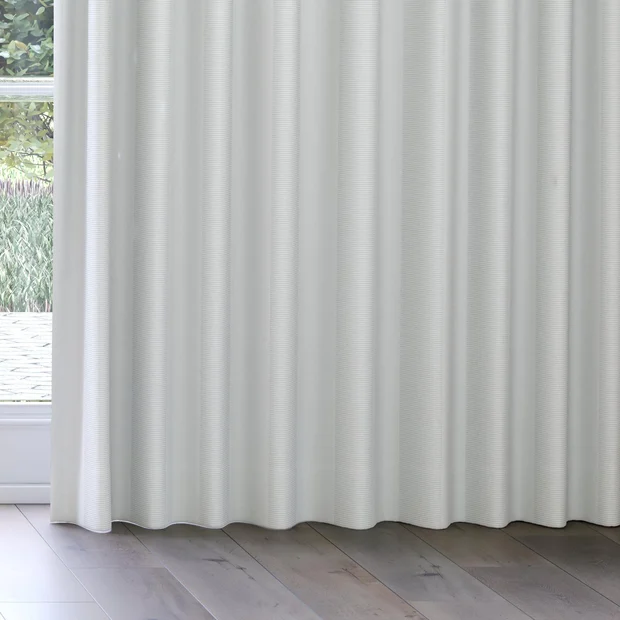 Photo of the fabric Borneo Uncoated Duckegg swatch by James Dunlop. Use for Curtains, Accessory, Top of Bed. Style of Stripe