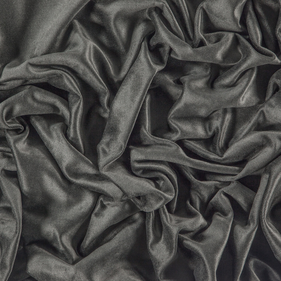 Photo of the fabric Monte Carlo Charcoal swatch by Zepel. Use for Curtains, Upholstery, Accessory, Top of Bed. Style of Plain, Velvet