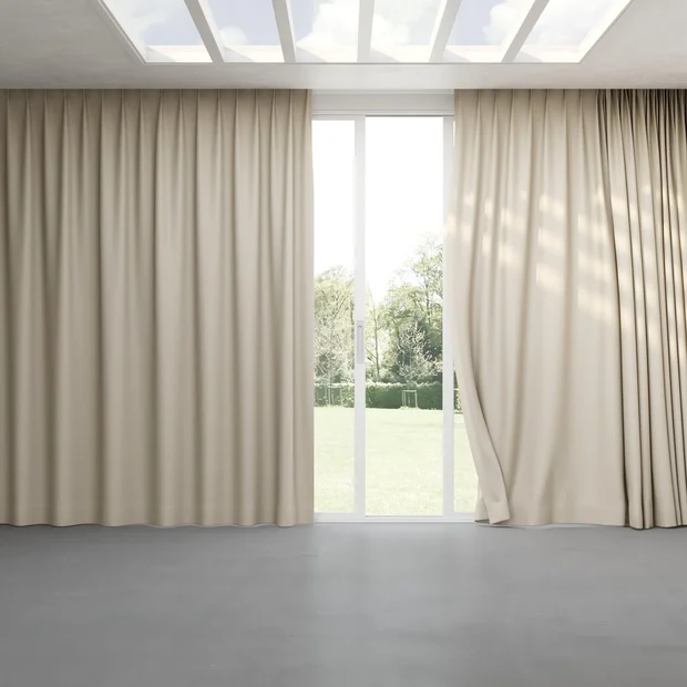 Photo of the fabric Satori Stonewash Linen swatch by Mokum. Use for Curtains, Upholstery Light Duty, Accessory, Top of Bed. Style of Plain, Texture