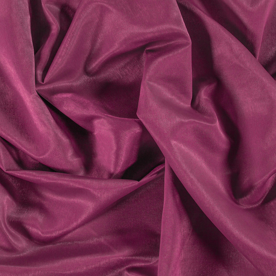Photo of the fabric Sunbeam Fuchsia swatch by Zepel. Use for Curtains, Accessory, Top of Bed. Style of Plain, Taffeta