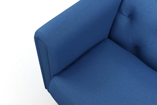 Photo of the fabric Braveheart Cobalt swatch by James Dunlop FibreGuard. Use for Upholstery, Accessory, Top of Bed. Style of Plain, Taffeta
