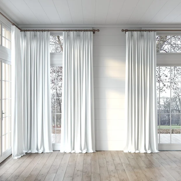 Photo of the fabric Eclipse Blackout Salt swatch by James Dunlop. Use for Curtains. Style of Plain, Texture