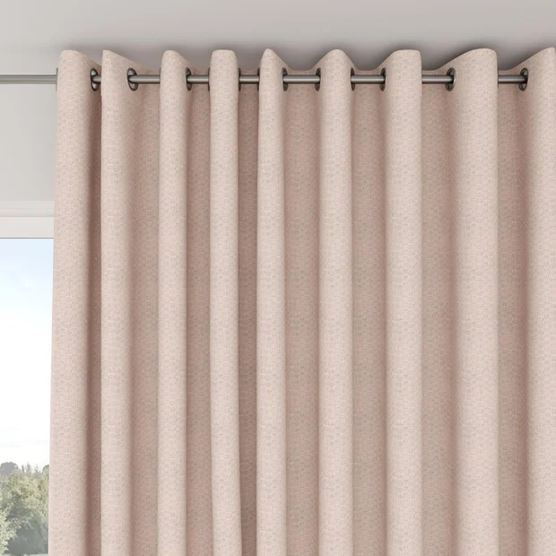Photo of the fabric Cestino Blush swatch by Mokum. Use for Curtains. Style of Plain, Texture
